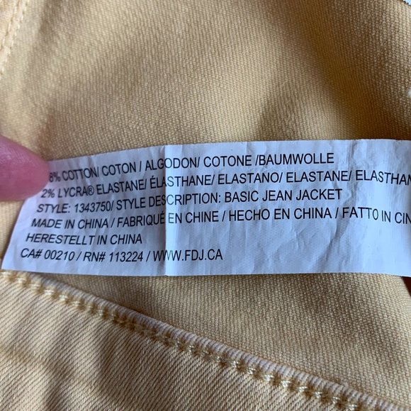 FDJ Jeans Jacket, Yellow, Cotton, XS - Picture 7 of 7